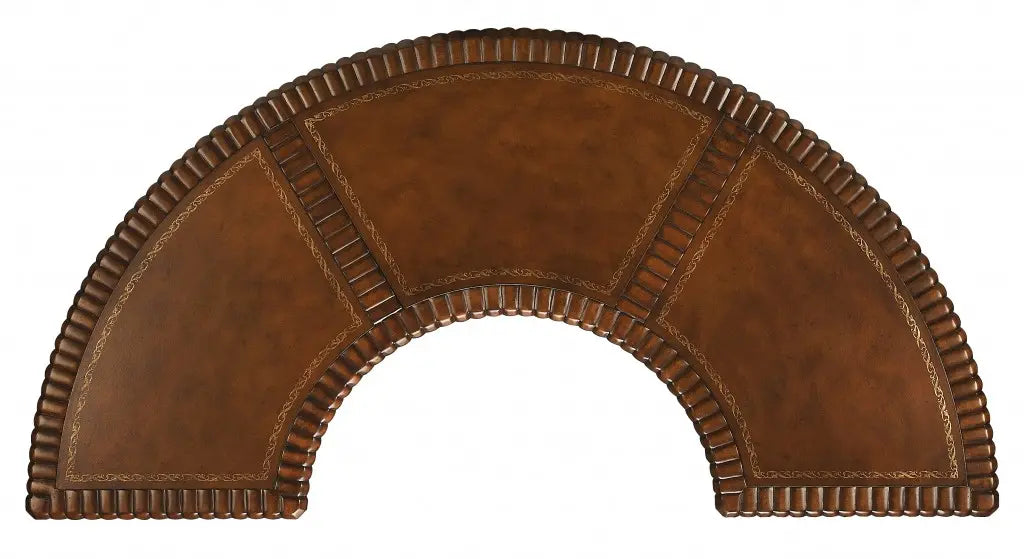 Elegant 60'' Dark Brown Kidney Writing Executive Desk