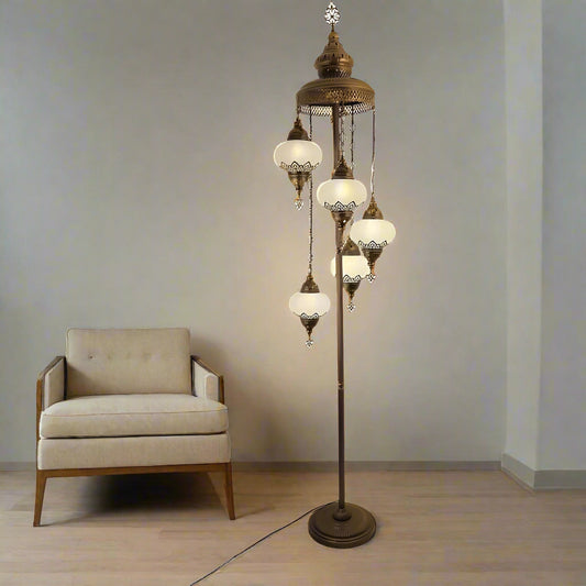 Asli 5 Globe Standing Turkish Floor Lamp
