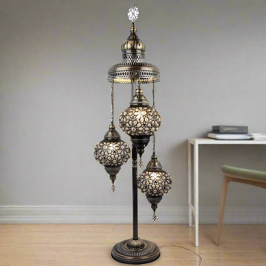 Osman 3 Globe Turkish Floor Lamp