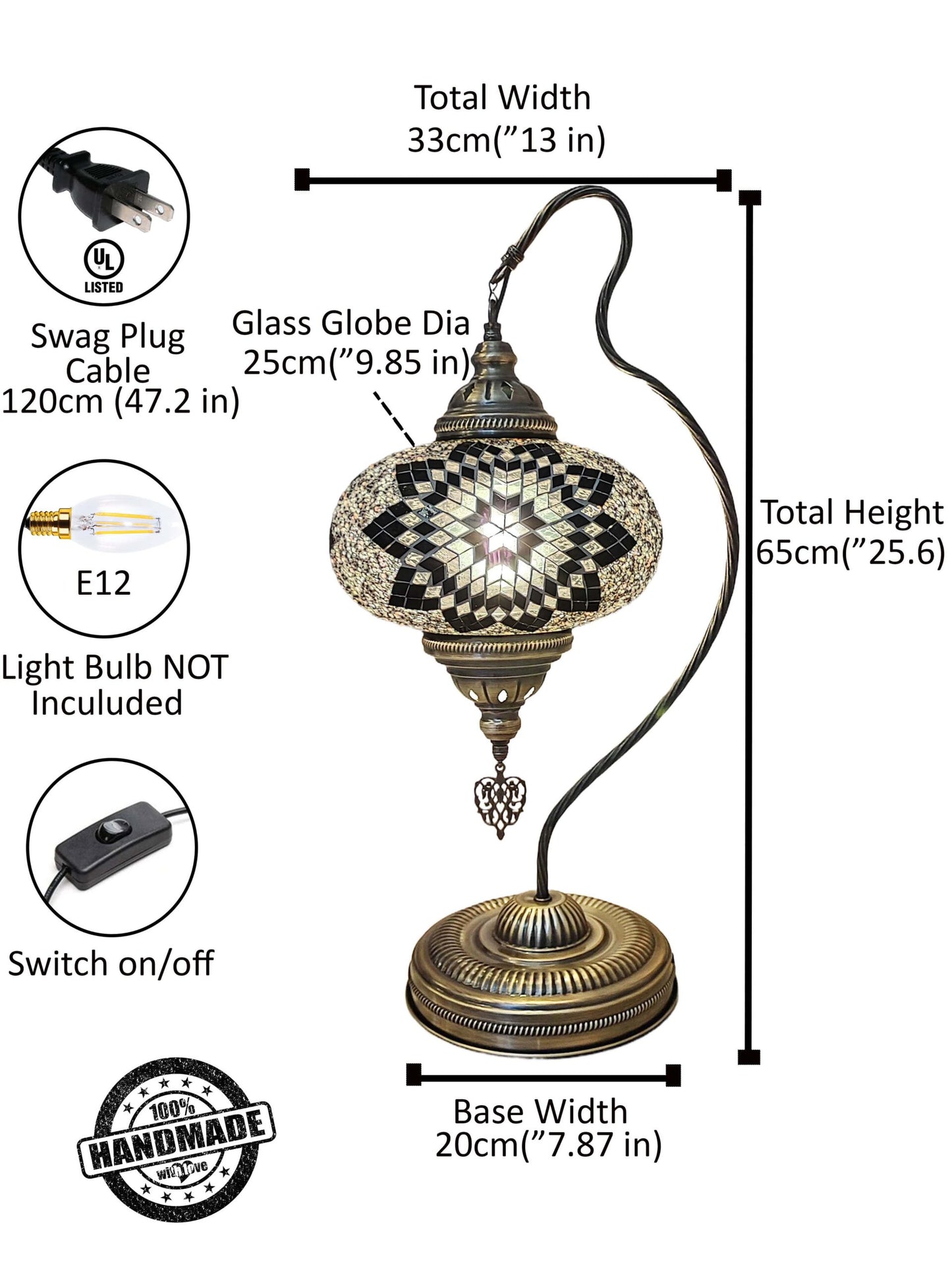 Carmo Turkish Mosaic Table Lamp