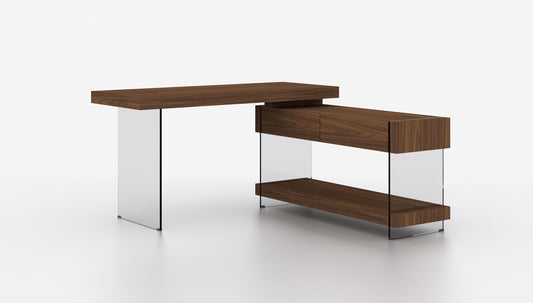 Elm Modern Executive Desk in Walnut